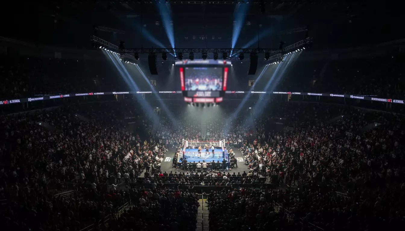 Mehrere Boxkämpfe auf einem Kampfabend in einer grossen Arena